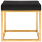 Safavieh Rowan Contemporary Glam Velvet Square Ottoman   Black  