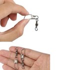 100pcs Fishing Swivel Solid Rings Pin Line Lure Connector With Interlock Snap