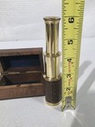 Brass Spyglass Telescope With Wooden Brass Inlay Box  Nautical
