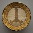 Northwest Vintage Grass Coiled Primative Basket- Sifting-winnowing  Woven Mesh
