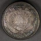 1892 Honduras Silver Peso Toned Overdate  triple 8 