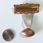 Vintage  antique   Early Football Medal W  Gold-tone Football   Fabric Ribbon