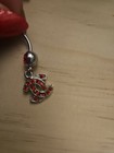 14g Chanel Hypo Allergenic Surgical Steel With  Red Gems  the Signature Cc  New