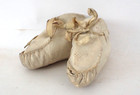 Antique Pair Of Doll Or Baby Leather  Shoes Or Booties For Bisque Composition