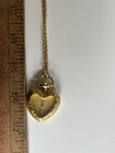 Vintage Joan Rivers Clock Heart Pendant Watch Necklace Gold Toned- Needs Battery