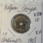 1908 - 1944 Belgian Congo 10 Centimes   1 Franc Vf - Xf Condition 4 Coin Lot