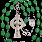 Vintage St Patrick Rosary Irish Erin Celtic Style 26 5  Rosary