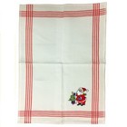 Santa Claus Embroidered Christmas Cotton Dish Tea Towel 20 X 28 Inch New