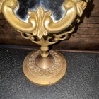 Vtg antique Solid Brass Base Tilting Vanity Dresser Tabletop Mirror Rare