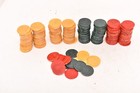 Vintage Bakelite Catalin 216 Poker Chips Butterscotch Red Swirl Marbled