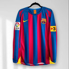 Fc Barcelona 2005 2006 Home Long Sleeve Retro Soccer Jersey - Ronaldinho  10