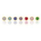 14kt Solid Yellow Gold Kids Round Screw Back Stud Earrings