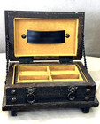 Vintage Wooden Jewelry Box Japan Made Treasure Pirate 8 x 5  Inches Size