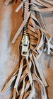 Vintage Light Brown Suede Leather Fringe Chaps W heavy Duty Side Zippers