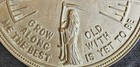 Vintage Brass Sundial 11   Roman Numerals  grow Old Along With Me The Best   