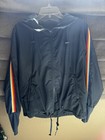 Zyia Active Navy Blue Rainbow Stripe Bomber Jacket Thumbholes Womens Size M