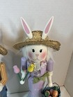 Pier 1 Imports Easter Bunny Nutcrackers Wooden Male Female Rabbits