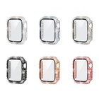 Luxury Diamond Case Glass Film Screen Protector For Apple Watch Series 6 5 4 Se