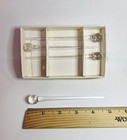 Vintage Set Of 4 Glass Cocktail Picks   Olive Spears   Swizzle Sticks 5  Long