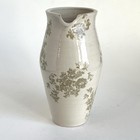 Jessica Marie Ceramics Stoneware Pitcher Jug Sage Green Flowers French Country