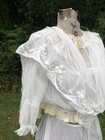 Vintage Antique Edwardian 1900   s Sheer Net Embroidery Bodice Skirt B 34    W 28   