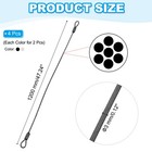 4 Pcs 1 8  Dia 4 Ft  47   Vinyl Stainless Steel Cable With Loops  Black clear