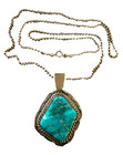 Vintage Ella Mae Wylie Navajo Turquoise And Sterling Silver Pendant Necklace 24 