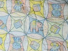 Vtg Quilted Baby Blanket W pillow Nursery Abc Blocks Seal Circus Elephant 40x32 