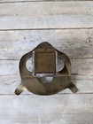 Antique Cut Glass Inkwell Art Deco Brass Stand