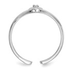 10k White Gold  01ct Round Cut Diamond Heart Shpe Adjustable Toe Ring
