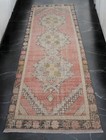 Turkish Rug  Runner Rug  Vintage Handmade Rug  Oushak Rug  Distressed Rug  3 X 9