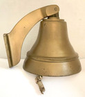 Vintage Wall Mount Ship Bell Brass W  Bronze Paint 5  Nautical W  Bracket
