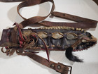Native American Indian Large Dag Knife Early Short Sword Stag   Leather Sheath