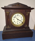 Rare Antique Seth Thomas  berkley  Mahogany Mantel Clock Porcelain Face Working