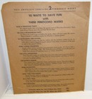 1939 Gillette Razor Blades Pinocchio And Cleo Masks With Envelope