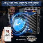 Men s Slim Popup Bifold Carbon Fiber Wallet  Rfid Blocking  Money Clip  Men Gift
