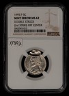 1995-p 5c Jefferson Nickel Mint Error Double Struck Off-center -ngc Ms 62- X5892