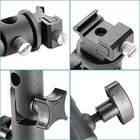 Metal Flash Bracket Light Stand Hot Shoe Mount Umbrella Holder Swivel Hole V9f9