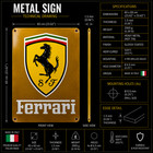 Ferrari Rusty Shield Heavy Metal Sign- Garage Decor     40x60 Cm  15 7       23 6    