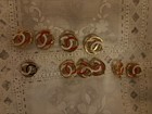 Vintage Chanel Gold Metal With White red Cc Logo Button 