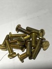  12  Pcs  8-32 Brass Plated Round Head Machine Screws Slotted 5 8 Inch Long