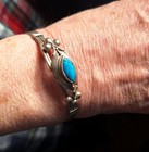 Nice Vintage Sterling Silver Turquoise South American Bracelet