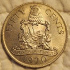 1970 Bermuda 50 Cents Coin