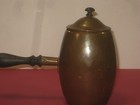 Vintage Hammered Copper Coffee Pot Pitcher With Wood Side Handle