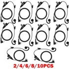 2 4 6 8 10x Ptt Mic Swivel Earpiece Earphones For Motorola Walkie Talkie Cp200