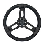 Model 15 Marine Steering Wheel Black Brushed Aluminum Spokes Key Hub