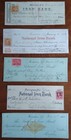 Lot Of 5 Old Bank Checks 1866-1899 Iron Bank Morristown Nj  Used  Revenue Stamps