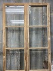 Antique French Double Doors  46 5x103  3 Pane Glass  European Reclaimed G195
