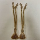 Gold Curtain Tie Backs 12 Inch Rope With Tassel Holdbacks Set Of 2 Decorative
