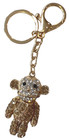 Gold And Clear Crystal Monkey Key Chain Fob Purse Charm New